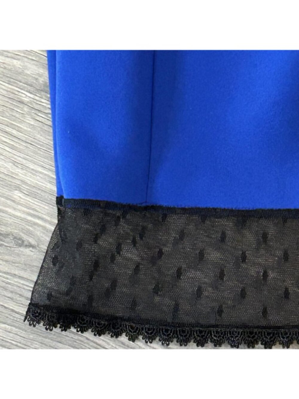 Calvin Klein Dress Womens 6 Blue Sheath Chain Neck Lace Hem Party Cocktail - Picture 4 of 11
